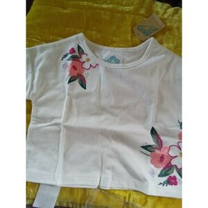 Thereabouts Girls‎ White Floral Embroidered Short Sleeve T-Shirt Size 2T NWT